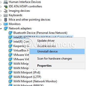 Chọn Uninstall device