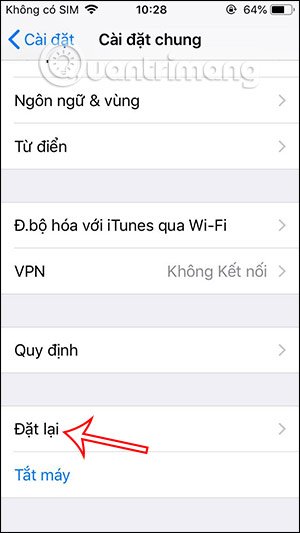 Đặt lại 