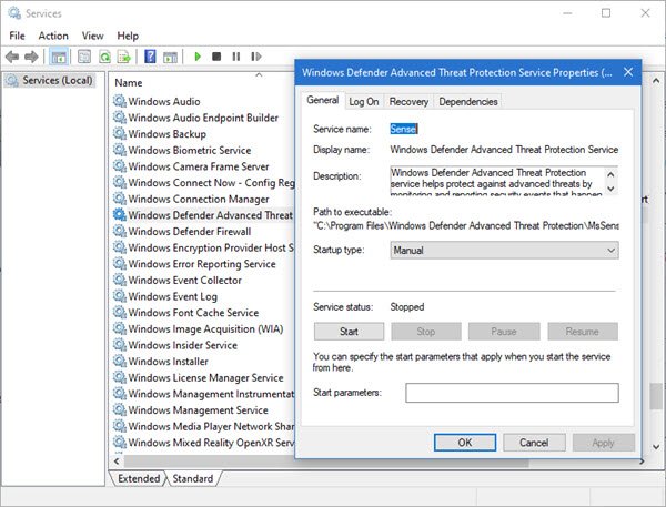 Kiểm tra trạng thái service Windows Defender