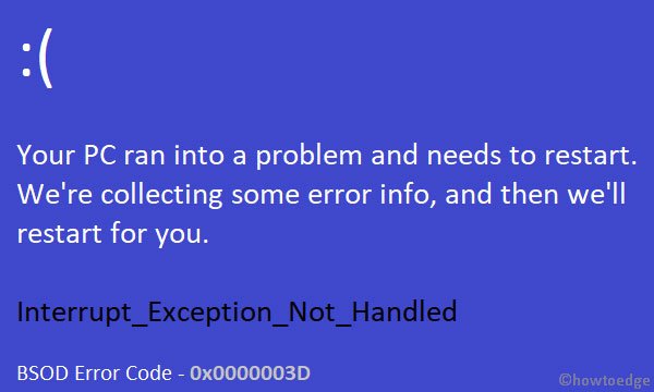 Lỗi STOP 0x0000003D