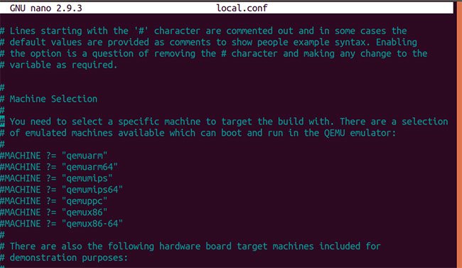Máy build đích là “qemux86-64”