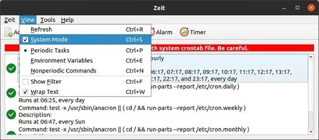 Bật “System Mode” từ menu View