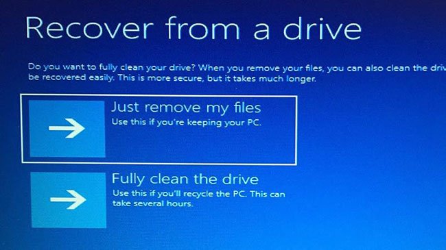 Bấm Just remove my files để xóa các file