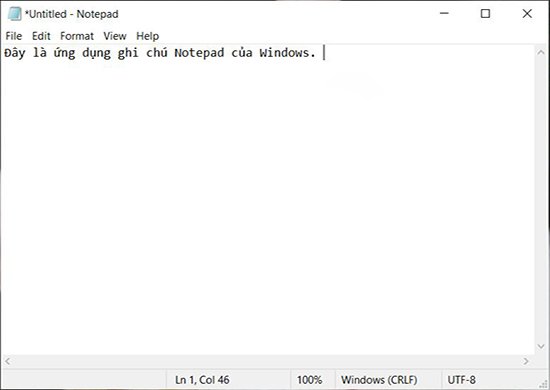 Cửa sổ Notepad