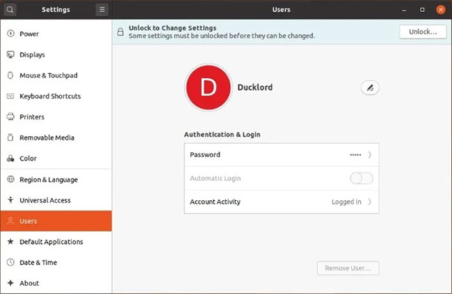 Nhấp vào nút Unlock … ở trên cùng bên phải