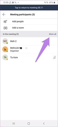 Tắt tiếng tất cả các thành viên