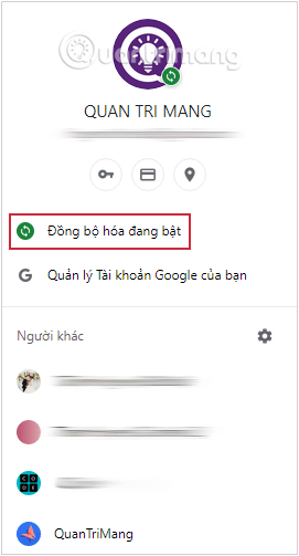 Bật tính năng đồng bộ hóa Chrome