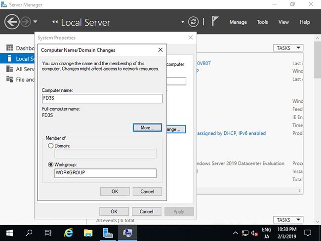 Nhập bất kỳ tên máy tính nào bạn thích vào trường Computer Name