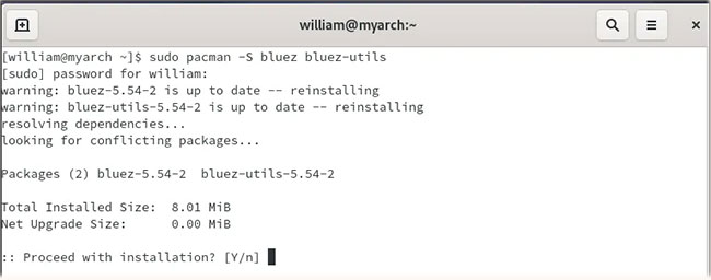 Cài đặt Bluez trên Arch Linux