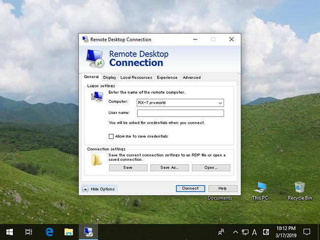 Nhấp vào nút Connect