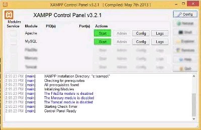 Bảng điều khiển XAMPP