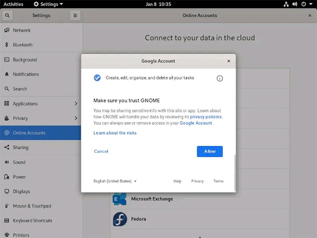 Nhấp vào "Allow"