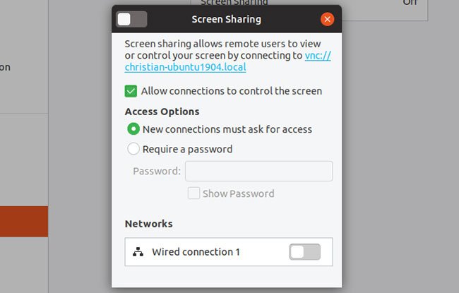 Bật Ubuntu Remote Desktop