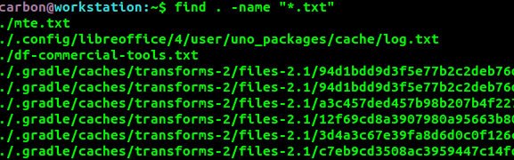 Ví dụ việc tìm file bằng lệnh find