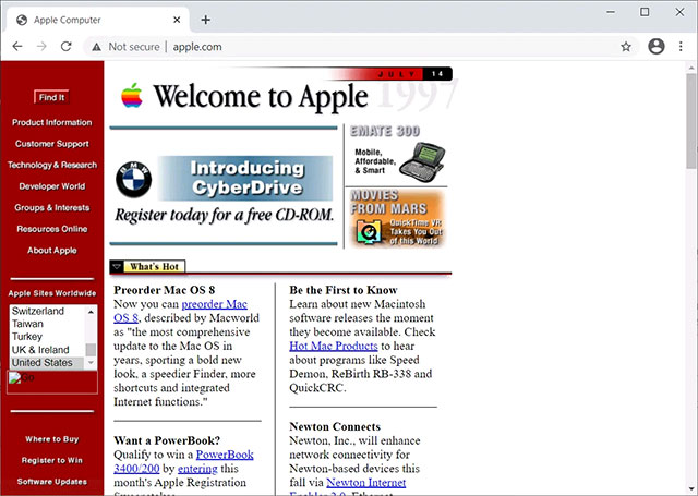Apple.com năm 1997