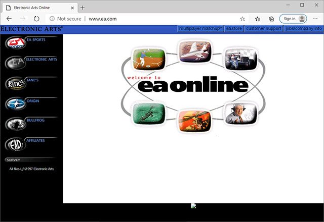 Website EA năm 1997