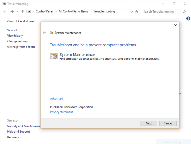 Windows Troubleshooter
