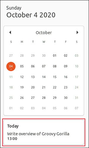 Công cụ lịch cũng đã được cập nhật