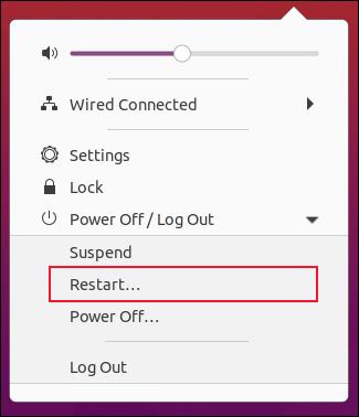 Menu System hiện có tùy chọn Restart