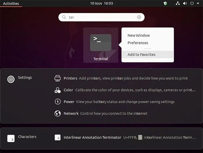 Chọn Add to Favorites để đưa biểu tượng trở lại desktop