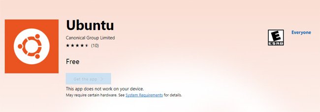 Tải Ubuntu từ Windows Store