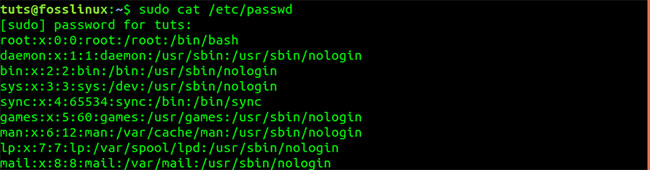 Xem nội dung file /etc/passwd