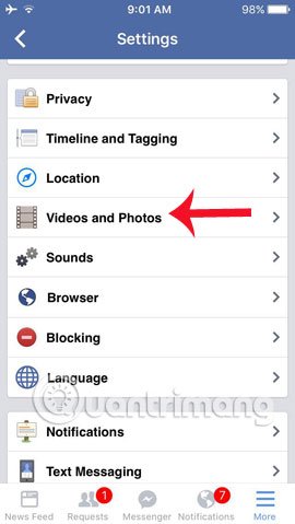 Tải ảnh HD lên Facebook trên iPhone/iPad