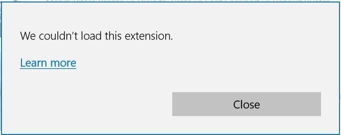lỗi We couldn't load this extension
