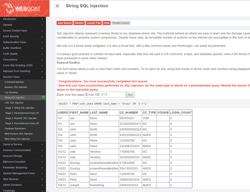 Webgoat - Công cụ giúp bạn hiểu rõ hơn về lỗ hổng website - Ảnh 5. Webgoat - Công cụ giúp bạn hiểu rõ hơn về lỗ hổng website - Ảnh 5.