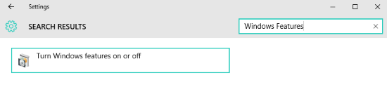 Turn Windows features on or off