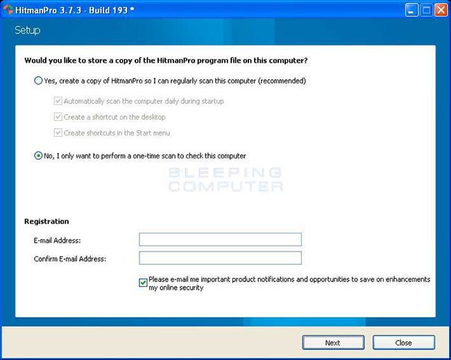 Có thể dùng thử HitmanPro trong 30 ngày hoặc chỉ dùng 1 lần