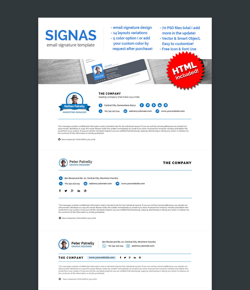 Mẫu chữ ký email cá nhân đẹp Signas Vol.02 có thiết kế độc nhất