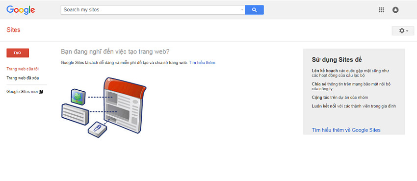 Hướng dẫn tạo web miễn phí trên google sites