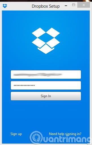 Đăng nhập tài khoản Dropbox