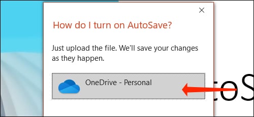 Chọn nơi lưu OneDrive