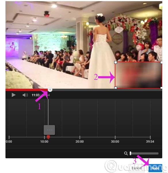 Dùng chuột che mờ các đổi tượng trong video