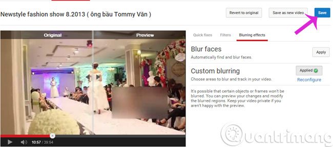 Xem trước bản video vừa che mờ