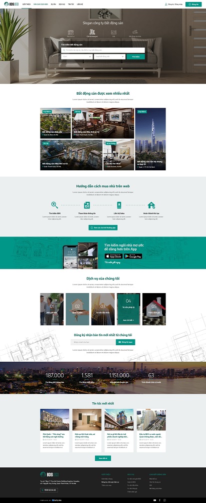 Mẫu thiết kế website bất động sản nổi bật, hiện đại