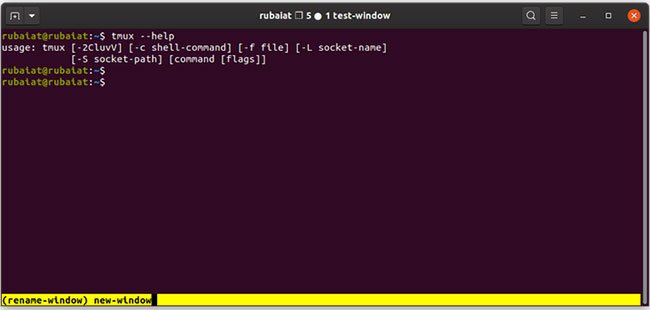 Đổi tên cửa sổ Tmux
