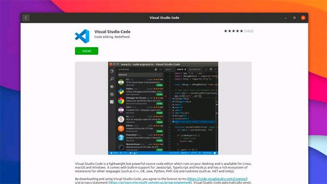 Cài đặt Visual Studio Code qua gói Snap