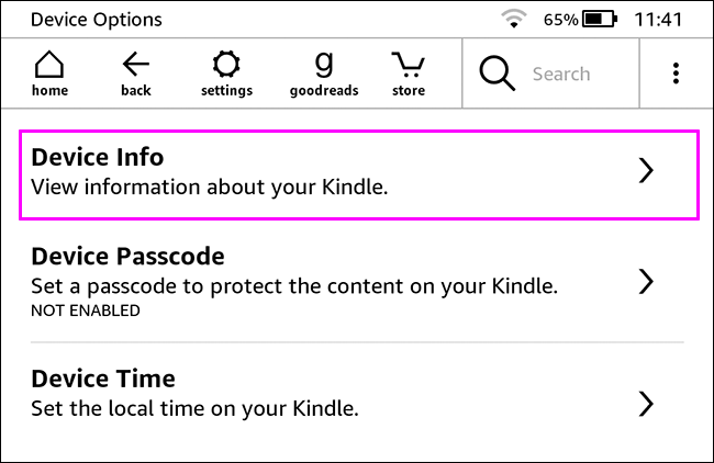 Nhấn vào mục “Device Info”