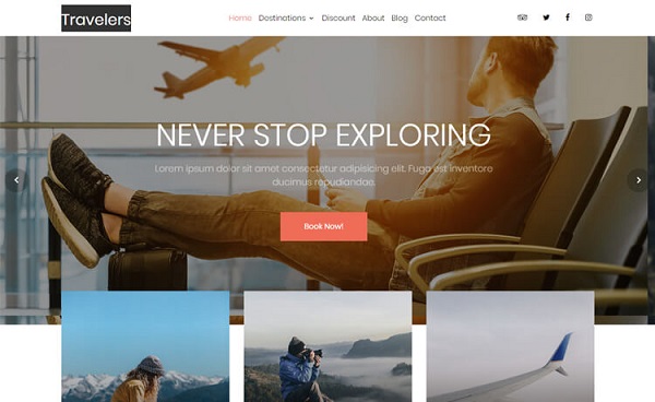 Giao diện web miễn phí Travelers 
