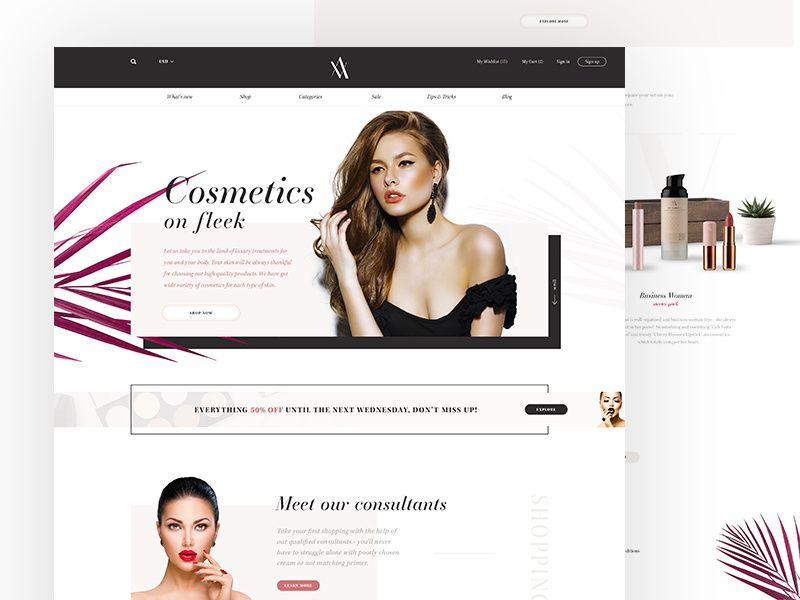 landing page mỹ phẩm