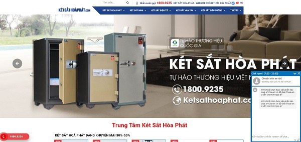 Mẫu thiết kế website bán két sắt cao cấp, chuyên nghiệp