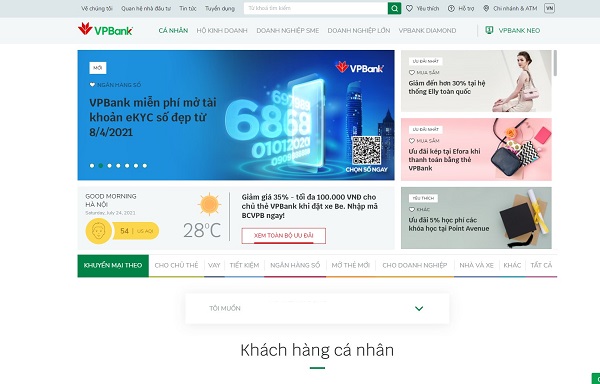 mẫu thiết kế website ngân hàng, tài chính nổi bật, thu hút