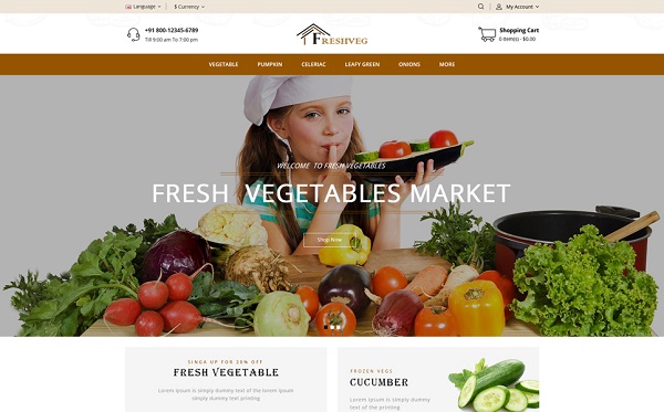 mẫu thiết kế website thực phẩm sạch, rau củ