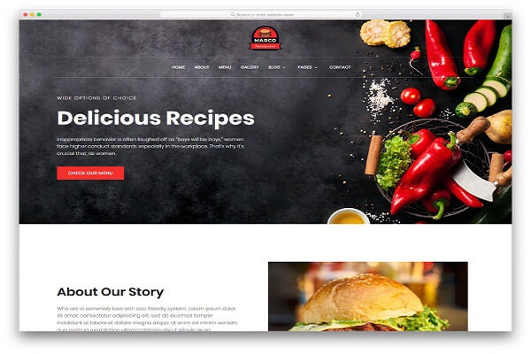Mẫu giao diện web Marco