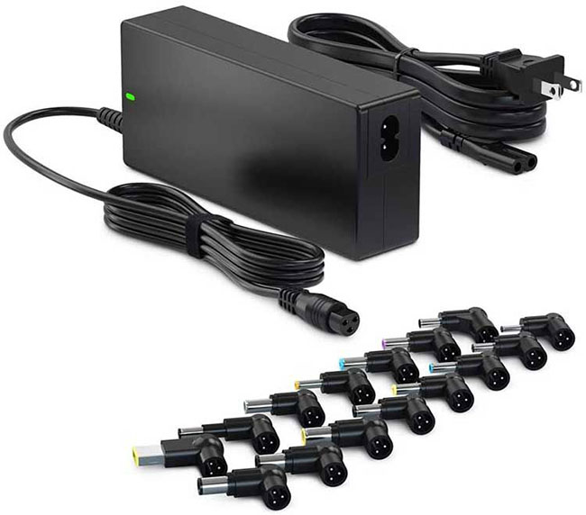 Sạc laptop bằng adapter nguồn chuyển áp đa năng