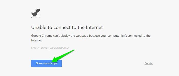 Show saved copy